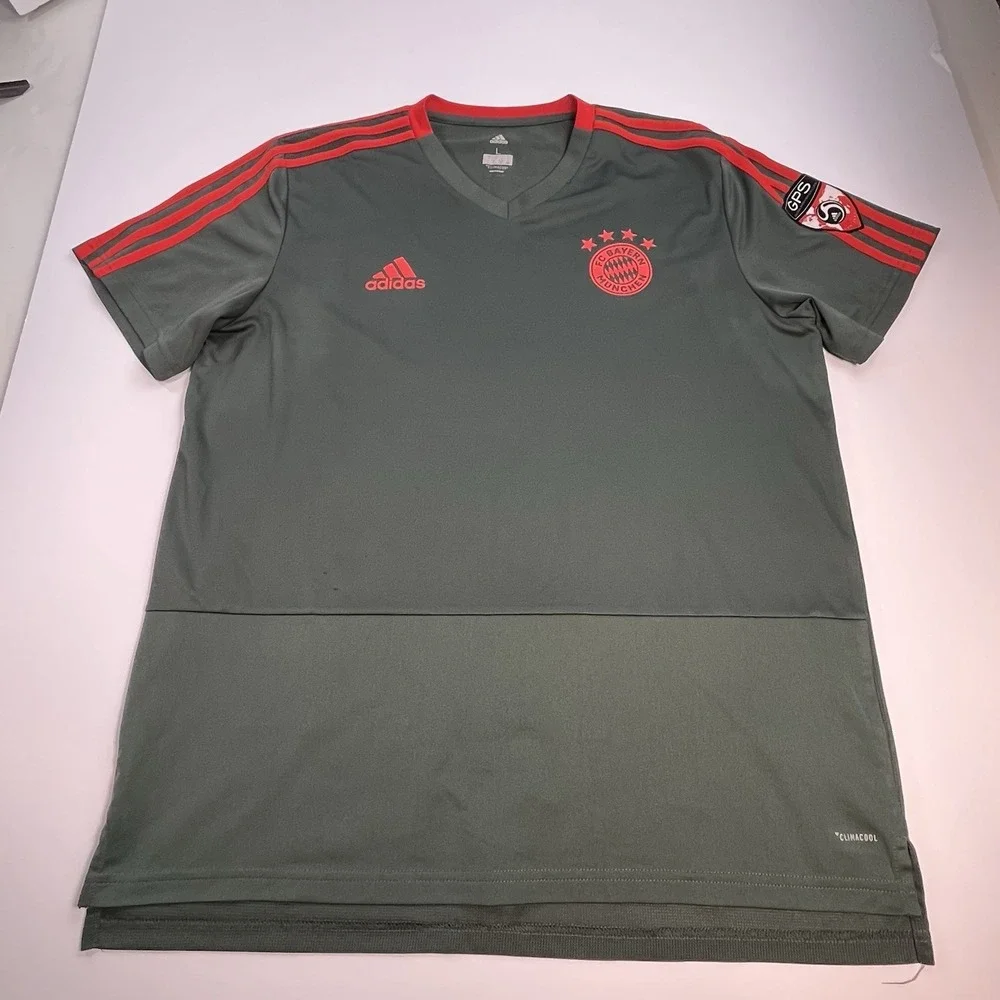 Adidas FC Bayern Munich 2018-19 Training Jersey Size Large Men's  Grey & Red GPS